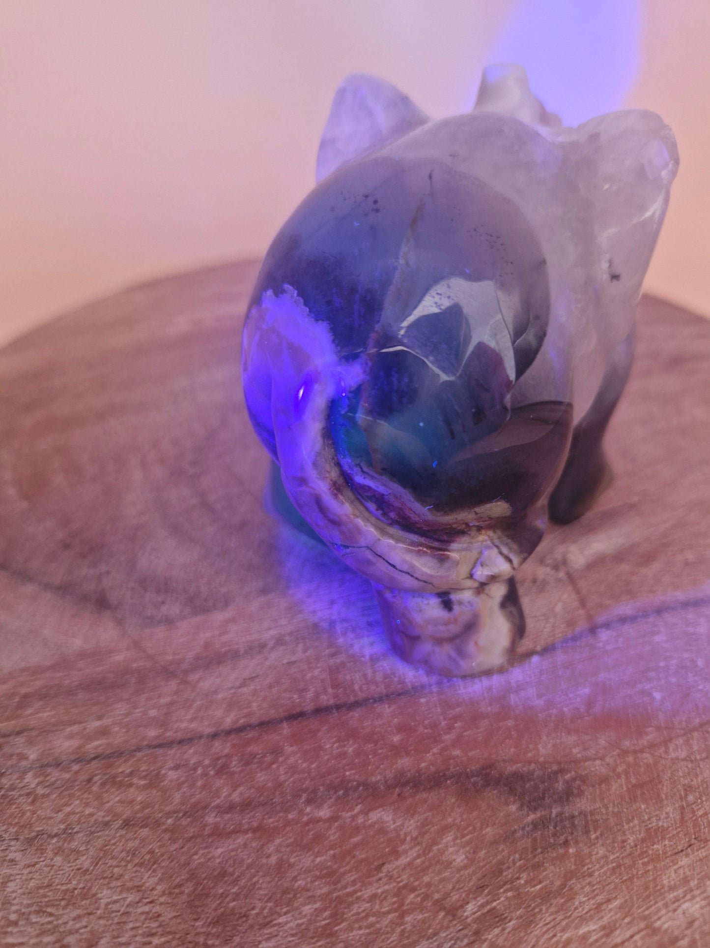 Volcanic Agate Elephant Carving