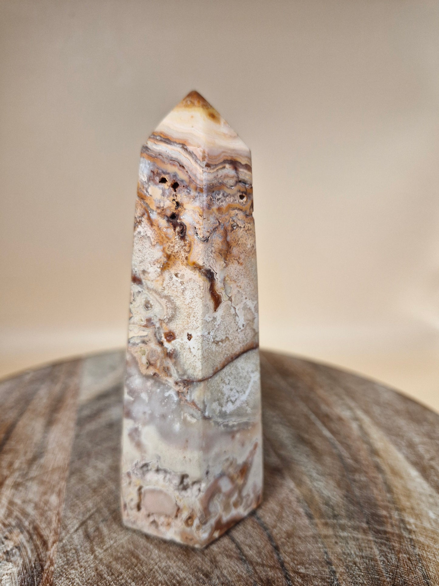 Pink Crazy Lace Agate Tower